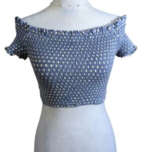Crop top Solemio size small color blue/white